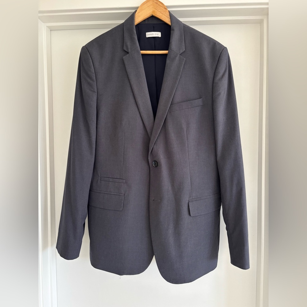 Calvin Klein Suit Coat Navy Blue XL/TL Slim Fit 42